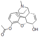 structure of CAS# 5140-28-3, O(3)-Monoacetylmorphine;Morphinan-3,6-Alpha-Diol, 7,8-Didehydro-4,5-Alpha-Epoxy-17-Methyl-, Acetate;Morphine, Acetyl-;Morphine, Monoacetyl-