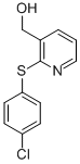 structure of CAS# 51723-83-2, (2-[(4-Chlorophenyl)Sulfanyl]-3-Pyridinyl)Methanol;[2-(4-Chlorophenyl)Sulfanyl-3-Pyridyl]Methanol;[2-[(4-Chlorophenyl)Thio]-3-Pyridyl]Methanol;Zinc00168682