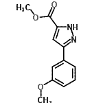 结构式 CAS# 517870-26-7, 甲基5-(3-甲氧基苯基)-1H-吡唑-3-羧酸酯