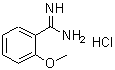 structure of CAS# 51818-19-0, 2-Methoxybenzenecarboximidamide Hydrochloride (1:1);2-Methoxy-benzamidine HCl;2-Methoxy-benzamidine hydrochloride;2-Methoxy-benzamidine; hydrochloride