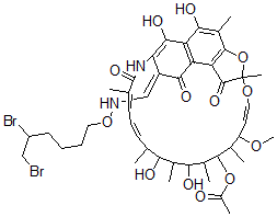 CAS#: 52454-12-3， 3-[(5,6-Dibromohexyl)Oxyiminomethyl]Rifamycin