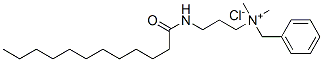 structure of CAS# 52513-11-8, Benzyldimethyl[3-[(1-Oxododecyl)Amino]Propyl]Ammonium Chloride;Benzyl-[3-(Dodecanoylamino)Propyl]-Dimethyl-Ammonium Chloride;Benzyl-Dimethyl-[3-(1-Oxododecylamino)Propyl]Ammonium Chloride;Benzyl-[3-(Lauroylamino)Propyl]-Dimethyl-Ammonium Chloride
