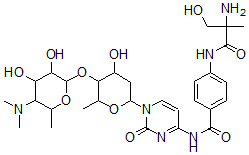 CAS#: 52665-75-5， 4-[(2-Amino-3-hydroxy-2-methyl-propanoyl)amino]-N-[1-[5-(5-dimethylamino-3,4-dihydroxy-6-methyl-oxan-2-yl)oxy-4-hydroxy-6-methyl-oxan-2-yl]-2-oxo-pyrimidin-4-yl]benzamide