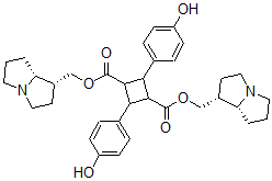 CAS#: 528-37-0， Bis[[(1R,8R)-2,3,5,6,7,8-Hexahydro-1H-Pyrrolizin-1-Yl]Methyl] 2,4-Bis(4-Hydroxyphenyl)Cyclobutane-1,3-Dicarboxylate