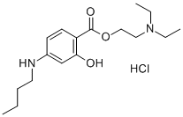 CAS 登录号:528-97-2, 2-(二乙基氨基)乙基 4-(丁基氨基)水杨酸酯单盐酸盐