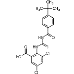CAS#: 530131-03-4， 3,5-Dichloro-2-({[4-(2-Methyl-2-Propanyl)Benzoyl]Carbamothioyl}Amino)Benzoic Acid
