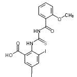 CAS#: 530133-22-3， 3,5-Diiodo-2-{[(2-Methoxybenzoyl)Carbamothioyl]Amino}Benzoic Acid