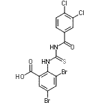 CAS#: 530140-90-0， 3,5-Dibromo-2-{[(3,4-Dichlorobenzoyl)Carbamothioyl]Amino}Benzoic Acid