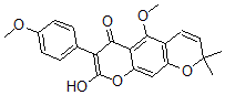 CAS#: 5307-59-5， 4-Hydroxy-5-methoxy-3-(4-methoxyphenyl)-8,8-dimethyl-2H,8H-Benzo[1,2-b:5,4-b']dipyran-2-one