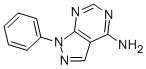 structure of CAS# 5334-30-5, 4-Amino-1-Phenylpyrazolo[3,4-d]Pyrimidine;1-Phenyl-4-Pyrazolo[4,5-E]Pyrimidinamine;(1-Phenylpyrazolo[4,5-E]Pyrimidin-4-Yl)Amine;Oprea1_329529
