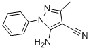 structure of CAS# 5346-56-5, 5-Amino-3-Methyl-1-Phenyl-1H-Pyrazole-4-Carbonitrile;5-Amino-3-Methyl-1-Phenyl-Pyrazole-4-Carbonitrile;5-Amino-3-Methyl-1-Phenyl-4-Pyrazolecarbonitrile;1H-Pyrazole-4-Carbonitrile, 5-Amino-3-Methyl-1-Phenyl-