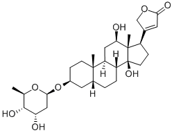 structure of CAS# 5352-63-6, 4-[(3S,5R,8R,9S,10S,12R,13S,14S,17R)-3-[(2R,4S,5S,6R)-4,5-Dihydroxy-6-Methyloxan-2-Yl]Oxy-12,14-Dihydroxy-10,13-Dimethyl-1,2,3,4,5,6,7,8,9,11,12,15,16,17-Tetradecahydrocyclopenta[a]Phenanthren-17-Yl]-5H-Furan-2-One;4-[(3S,5R,8R,9S,10S,12R,13S,14S,17R)-3-[(2R,4S,5S,6R)-4,5-Dihydroxy-6-Methyl-Tetrahydropyran-2-Yl]Oxy-12,14-Dihydroxy-10,13-Dimethyl-1,2,3,4,5,6,7,8,9,11,12,15,16,17-Tetradecahydrocyclopenta[A]Phenanthren-17-Yl]-5H-Furan-2-One;4-[(3S,5R,8R,9S,10S,12R,13S,14S,17R)-3-[[(2R,4S,5S,6R)-4,5-Dihydroxy-6-Methyl-2-Tetrahydropyranyl]Oxy]-12,14-Dihydroxy-10,13-Dimethyl-1,2,3,4,5,6,7,8,9,11,12,15,16,17-Tetradecahydrocyclopenta[A]Phenanthren-17-Yl]-5H-Furan-2-One;4-[(3S,5R,8R,9S,10S,12R,13S,14S,17R)-3-[(2R,4S,5S,6R)-4,5-Dihydroxy-6-Methyl-Oxan-2-Yl]Oxy-12,14-Dihydroxy-10,13-Dimethyl-1,2,3,4,5,6,7,8,9,11,12,15,16,17-Tetradecahydrocyclopenta[A]Phenanthren-17-Yl]-5H-Furan-2-One