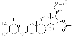 CAS#: 53735-71-0， (3beta,5beta,16beta)-3-[(2,6-Dideoxy-beta-D-Ribo-Hexopyranosyl)Oxy]-14,16-Dihydroxycard-20(22)-Enolide 16-Acetate