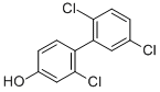 structure of CAS# 53905-33-2, 4-Hydroxy-2,2',5'-Trichlorobiphenyl;(1,1'-Biphenyl)-4-Ol, 2,2',5'-Trichloro-;2,2',5'-Trichloro-(1,1'-Biphenyl)-4-Ol