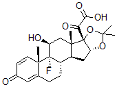 CAS#: 53962-41-7， (11,16A)-9-Fluoro-11-Hydroxy-16,17-[(1-Methylethylidene)Bis(Oxy)]-3,20-Dioxopregna-1,4-Dien-21-Oic Acid
