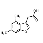 structure of CAS# 539807-37-9, (4,6-Dimethyl-1-Benzofuran-3-Yl)Acetic Acid;(4,6-Dimethyl-benzofuran-3-yl)-acetic acid;2-(4,6-dimethylbenzo[b]furan-3-yl)acetic acid;MFCD03660272