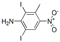 structure of CAS# 5400-77-1, 2,6-Diiodo-3-Methyl-4-Nitro-Aniline;2,6-Diiodo-3-Methyl-4-Nitro-Aniline;(2,6-Diiodo-3-Methyl-4-Nitro-Phenyl)Amine;M-Toluidine, 2,6-Diiodo-4-Nitro-