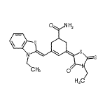 CAS#: 54118-08-0， (5E)-3-[(Z)-(3-Ethyl-1,3-Benzothiazol-2(3H)-Ylidene)Methyl]-5-(3-Ethyl-4-Oxo-2-Thioxo-1,3-Thiazolidin-5-Ylidene)-3-Cyclohexene-1-Carboxamide