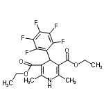 structure of CAS# 54280-71-6, Diethyl 2,6-Dimethyl-4-(Pentafluorophenyl)-1,4-Dihydro-3,5-Pyridinedicarboxylate;1,4-Dihyd<wbr>ro-2,6-di<wbr>methyl-4-<wbr> -3,5-pyr<wbr>idinedica<wbr>rboxylica<wbr>ciddiethy<wbr>lester;NEMADIPINE-A