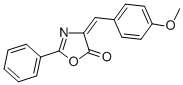 structure of CAS# 5429-22-1, 4-(4-Methoxybenzylidene)-2-Phenyl-2-Oxazolin-5-One;4-[(4-Methoxyphenyl)Methylidene]-2-Phenyl-1,3-Oxazol-5-One;4-[(4-Methoxyphenyl)Methylene]-2-Phenyl-Oxazol-5-One;(4E)-4-[(4-Methoxyphenyl)Methylene]-2-Phenyl-Oxazol-5-One