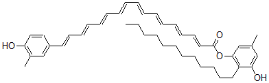 CAS#: 54363-90-5， 17-(4-Hydroxy-3-Methylphenyl)-2,4,6,8,10,12,14,16-Heptadecaoctenoic Acid [2-Dodecyl-3-Hydroxy-5-Methylphenyl] Ester