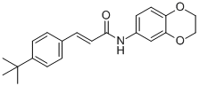 结构式 CAS# 545395-94-6, (2E)-N-(2,3-二氢-1,4-苯并二氧杂环己-6-基)-3-[4-叔丁基苯基]-2-丙烯酰胺