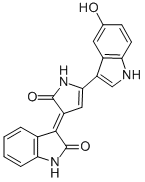 structure of CAS# 548-54-9, Violacein;3-(2-(5-Hydroxyindol-3-Yl)-5-Oxo-2-Pyrrolin-4-Ylidene)-2-Indolinone;4-26-00-00715 (Beilstein Handbook Reference);Brn 0049923