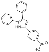 structure of CAS# 5496-35-5, 4-(4,5-Diphenyl-1H-Imidazol-2-Yl)Benzoic Acid;Benzoic Acid, 4-(4,5-Diphenyl-1H-Imidazol-2-Yl)-;2(4-Carboxyphenyl)-4,5-Diphenylimidazole;2(P-Carboxyphenyl)-4,5-Diphenylimidazole
