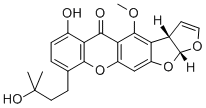 CAS 登录号：55256-55-8， (3aS-顺式)-3a,12a-二氢-6-羟基-9-(3-羟基-3-甲基丁基)-4-甲氧基-5H-呋喃并(3',2':4,5)呋喃并(3,2-b)氧杂蒽-5-酮