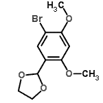 structure of CAS# 552845-84-8, 2-(5-Bromo-2,4-Dimethoxyphenyl)-1,3-Dioxolane;1-bromo-2,4-dimethoxy-5-(1,3-dioxolan-2-yl)benzene