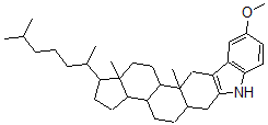 CAS 登录号：55493-86-2， 5'-甲氧基-1'H-5alpha-胆甾-2-烯并[3,2-b]吲哚