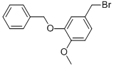 structure of CAS# 55667-12-4, 2-(Benzyloxy)-4-(Bromomethyl)-1-Methoxybenzene;Benzene,4-(Bromomethyl)-1-Methoxy-2-(Phenylmethoxy)-;2-(BENZYLOXY)-4-(BROMOMETHYL)-1-METHOXYBENZENE