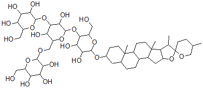 CAS#: 55750-39-5， [(25S)-5beta-Spirostan-3beta-Yl]4-O-(2-O-alpha-D-Galactopyranosyl-6-O-beta-D-Galactopyranosyl-beta-D-Glucopyranosyl)-beta-D-Glucopyranoside