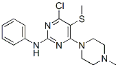 CAS 登录号：55921-67-0， 2-苯胺基-4-氯-6-(4-甲基哌嗪并)-5-(甲硫基)嘧啶