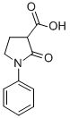 structure of CAS# 56137-52-1, 1-Phenyl-2-Oxo-3-Pyrrolidinecarboxylic acid;2-Oxo-1-Phenyl-Pyrrolidine-3-Carboxylic Acid;2-Oxo-1-Phenyl-3-Pyrrolidinecarboxylic Acid;2-Keto-1-Phenyl-Pyrrolidine-3-Carboxylic Acid