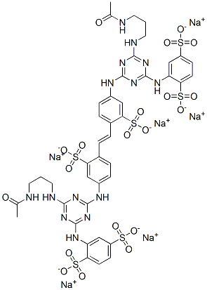 CAS#: 56190-26-2， Hexasodium 2,2'-[Vinylenebis[(3-Sulphonato-4,1-Phenylene)Imino[6-[[3-(Acetylamino)Propyl]Amino]-1,3,5-Triazine-4,2-Diyl]Imino]]Bis(Benzene-1,4-Disulphonate)