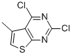 structure of CAS# 56844-38-3, 2,4-Dichloro-5-Methyl-Thieno[2,3-d]Pyrimidine;2,4-DICHLORO-5-METHYL-THIENO[2,3-D]PYRIMIDINE