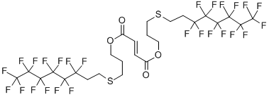 structure of CAS# 56927-83-4, Bis[3-(1H,1H,2H,2H-Perfluorooctylthio)Propyl] Fumarate;BIS(7,7,8,8,9,9,10,10,11,11,12,12,12-TRIDECAFLUORO-4-THIADODECYL)FUMARATE;BIS[3-(IH,1H,2H,2H-PERFLUOROOCTYLTHIO)PROPYL]FUMARATE;BIS[3-(1H,1H,2H,2H-PERFLUOROOCTYLTHIO)PROPYL]FUMARATE