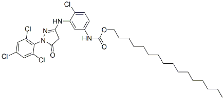 CAS#: 57233-79-1， Hexadecyl [4-Chloro-3-[[4,5-Dihydro-5-Oxo-1-(2,4,6-Trichlorophenyl)-1H-Pyrazol-3-Yl]Amino]Phenyl]Carbamate