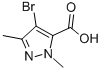 structure of CAS# 5775-88-2, 4-Bromo-1,3-Dimethyl-1H-Pyrazole-5-Carboxylic Acid;4-BROMO-2,5-DIMETHYL-2H-PYRAZOLE-3-CARBOXYLIC ACID;4-BROMO-1,3-DIMETHYL-1H-PYRAZOLE-5-CARBOXYLIC ACID;4-BROMO-1,3-DIMETHYL-1H-PYRAOZLE-5-CARBOXYLIC ACID