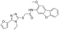 CAS#: 577981-45-4， 2-[[4-Ethyl-5-(Furan-2-Yl)-4H-1,2,4-Triazol-3-Yl]Thio]-N-(2-Methoxy-3-Dibenzofuranyl)-Acetamide