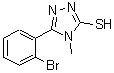structure of CAS# 58064-57-6, 5-(2-Bromophenyl)-4-Methyl-4H-1,2,4-Triazole-3-Thiol;3-(2-bromophenyl)-4-methyl-1,2,4-triazoline-5-thione;5-(2-bromophenyl)-4-methyl-1,2,4-triazole-3-thiol;5-(2-Brom<wbr>o-phenyl)<wbr>-4-methyl<wbr>-2,4-dihy<wbr>dro-[1,2,<wbr>4]triazol<wbr>e-3-thione