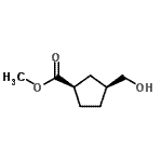 结构式 CAS# 58240-93-0, 甲基(1R,3S)-3-(羟基甲基)环戊烷羧酸酯
