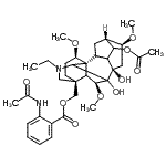 CAS 登录号：58480-81-2， [(1beta,5Xi,6beta,9Xi,10alpha,16beta,17Xi)-14-乙酰氧基-20-乙基-7,8-二羟基-1,6,16-三甲氧基乌头烷-4-基]甲基2-乙酰氨基苯甲酸酯