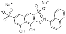 structure of CAS# 5850-63-5, Pontacyl Violet 6R;4,5-Dihydroxy-3-(1-Naphthalenylazo)-2,7-Naphthalenedisulfonic Acid Disodium Salt;C.I.Acid Violet 13;PONTACYL VIOLET 6R