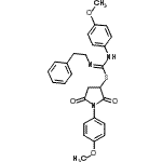 CAS 登录号:5850-95-3, 1-(4-甲氧基苯基)-2,5-二氧代-3-吡咯烷基N-(4-甲氧基苯基)-N'-(2-苯基乙基)氨基硫代甲亚氨酸酯