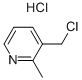 structure of CAS# 58539-77-8, 3-Chloromethyl-2-Methylpyridine Hydrochloride;3-(CHLOROMETHYL)-2-METHYLPYRIDINE HYDROCHLORIDE;3-CHLOROMETHYL-2-METHYLPYRIDINE.HCL?