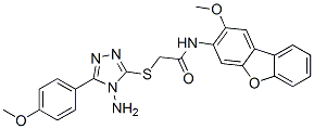 CAS#: 587000-55-3， 2-[[4-Amino-5-(4-Methoxyphenyl)-4H-1,2,4-Triazol-3-Yl]Thio]-N-(2-Methoxy-3-Dibenzofuranyl)-Acetamide