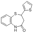 结构式 CAS# 5871-68-1, 2-(2-噻吩基)-2,3-二氢-1,5-苯并硫氮杂卓-4(5H)-酮