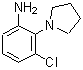 structure of CAS# 58785-05-0, 3-Chloro-2-(1-Pyrrolidinyl)Aniline;(3-chloro-2-pyrrolidin-1-ylphenyl)amine;3-Chloro-2-pyrrolidin-1-ylaniline;3-Chloro-2-pyrrolidin-1-yl-phenylamine